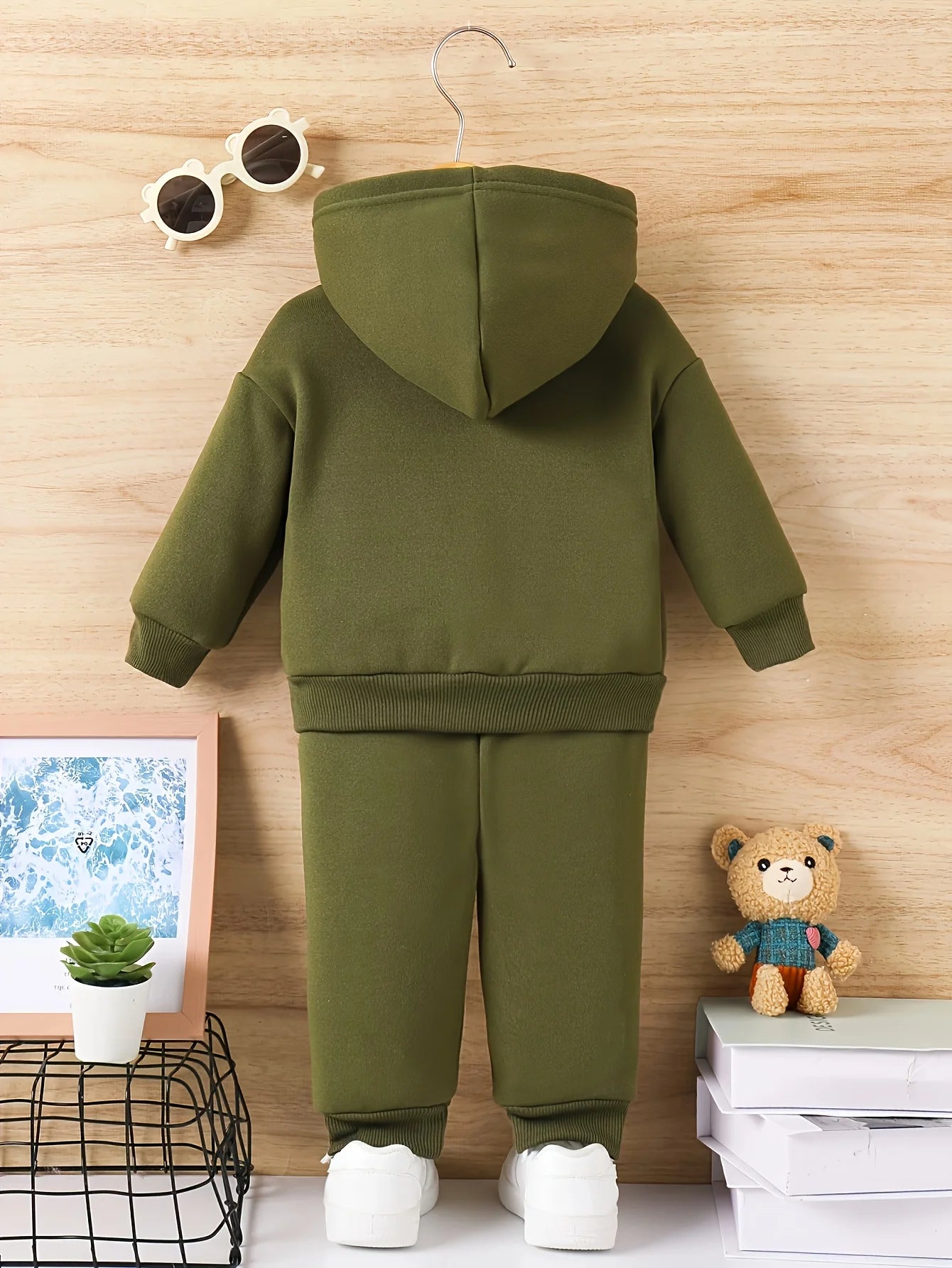 2-Delige Baby Jongens Fleece Set – Leeuw Print Sweatshirt & Broek
