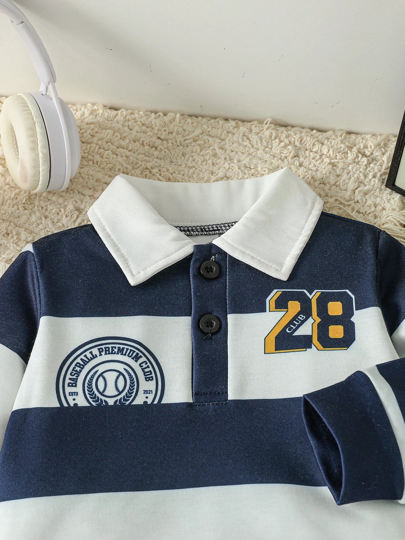 2-Delige Baby Jongens Set – Gestreepte Polo & Denim Broek