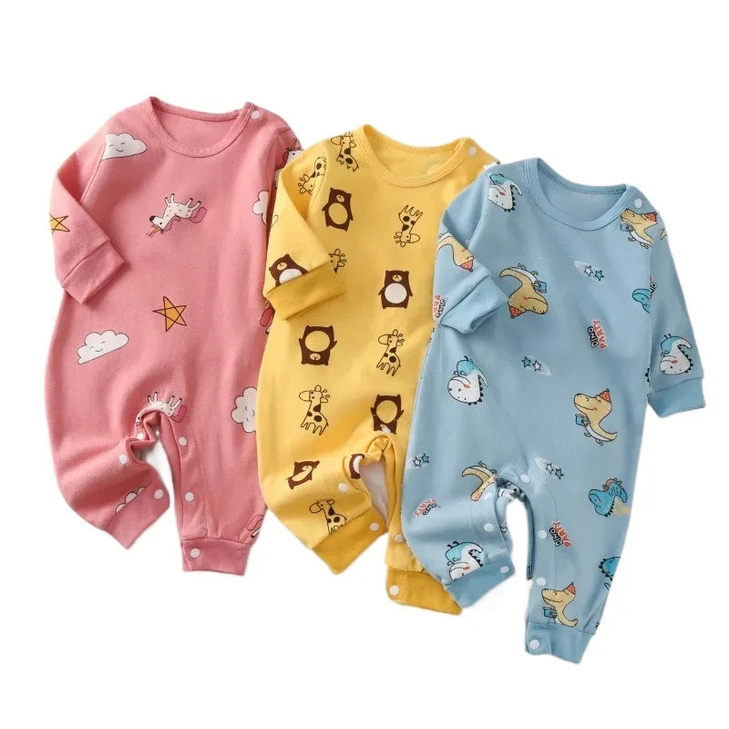 Katoenen Newborn Romper – Cartoon Print