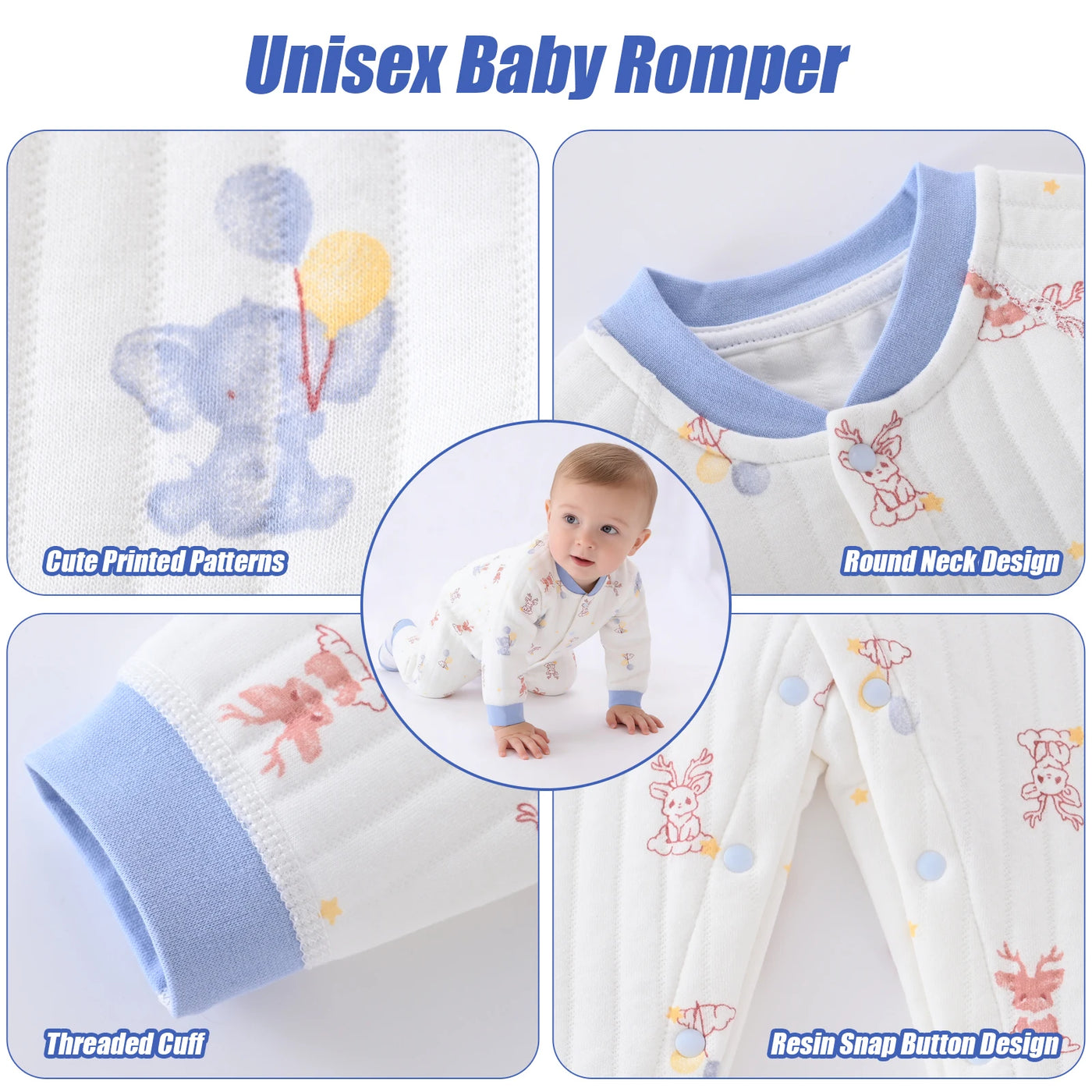 Dikke Katoenen Romper – Berenprint