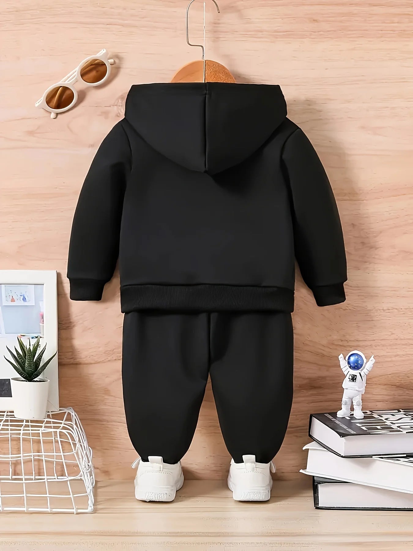 2-Delige Baby Jongens Fleece Set – Cartoon Hoodie & Broek