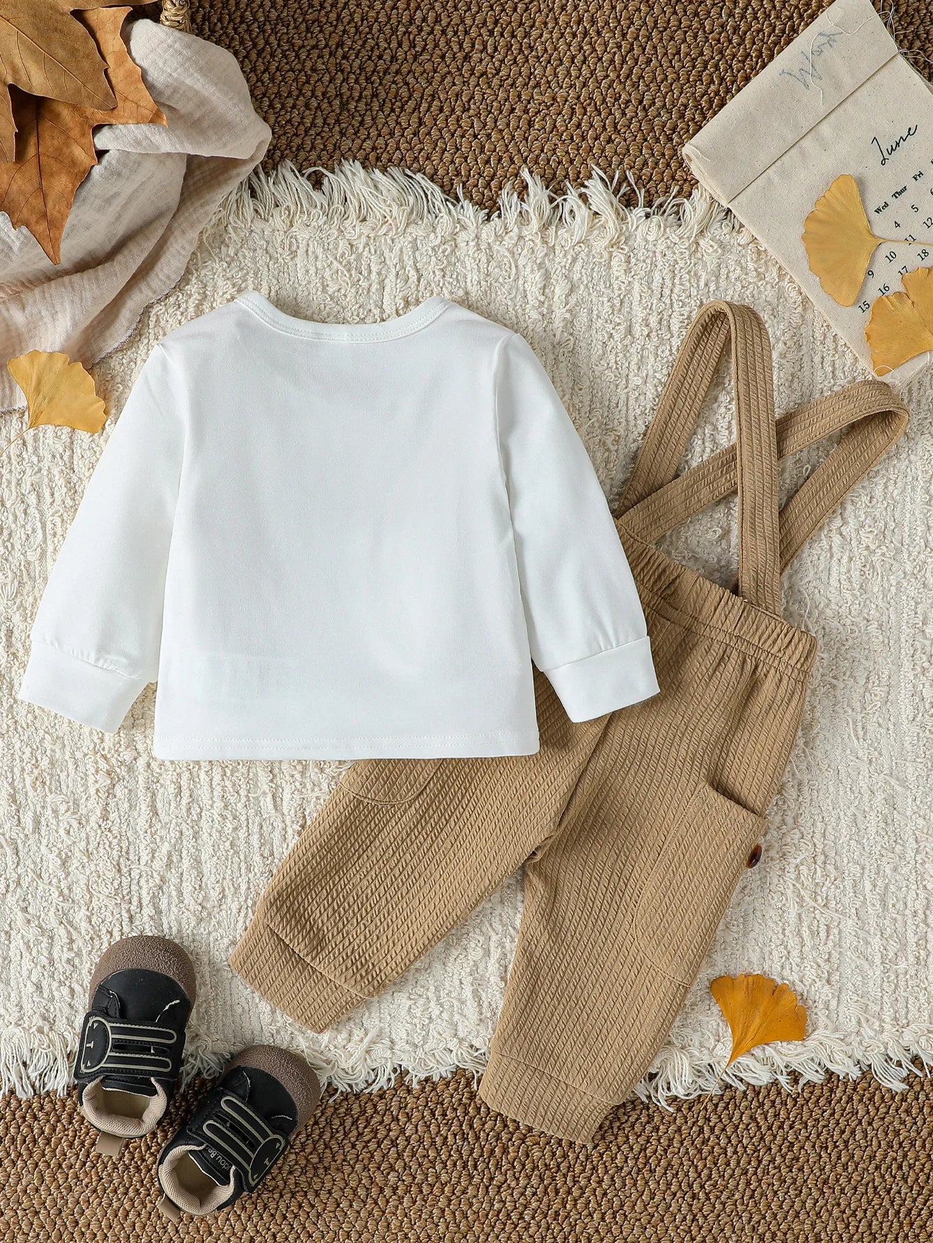 2-Delige Baby Jongens Set – Beer Top & Tuinbroek Outfit