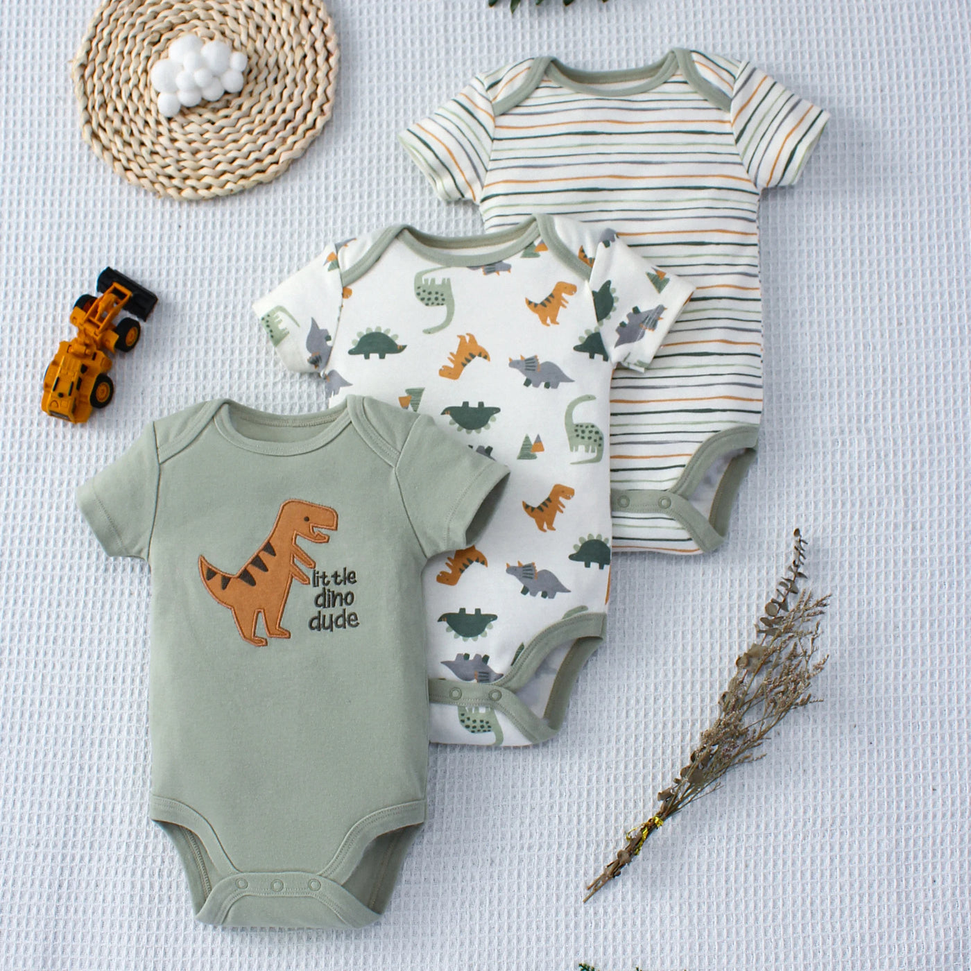 Zomer Romper Set (3-delig) – Dinosaurus Print
