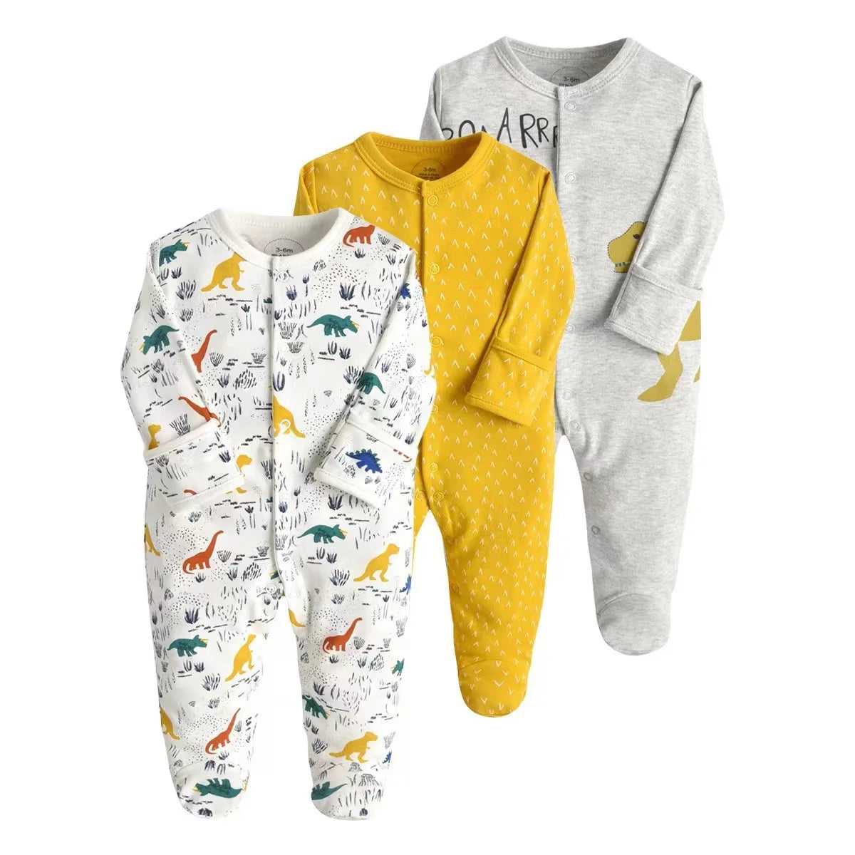 Baby Romper Set 3-pack – Cartoon Lange Mouw